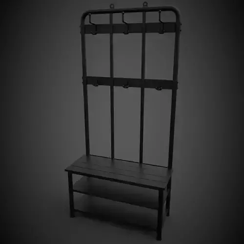 Coat and Shoe Rack Low-poly 3D model