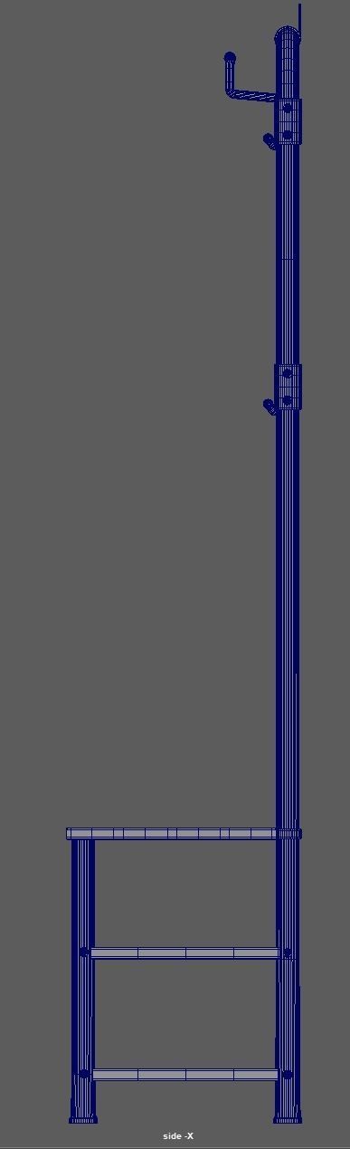 Coat and Shoe Rack Low-poly 3D model_6