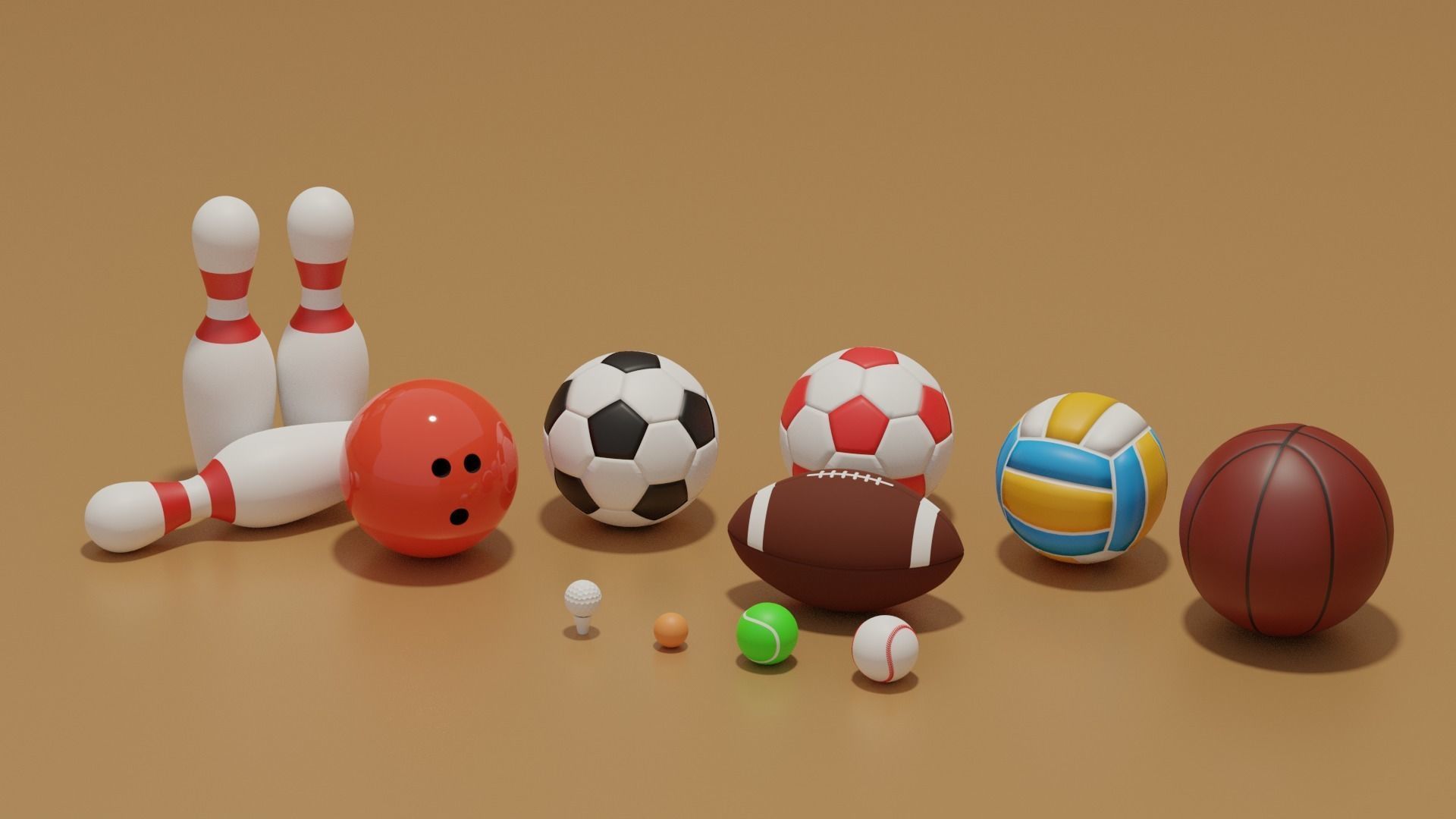 Sport Balls Collection Low-poly 3D model_6