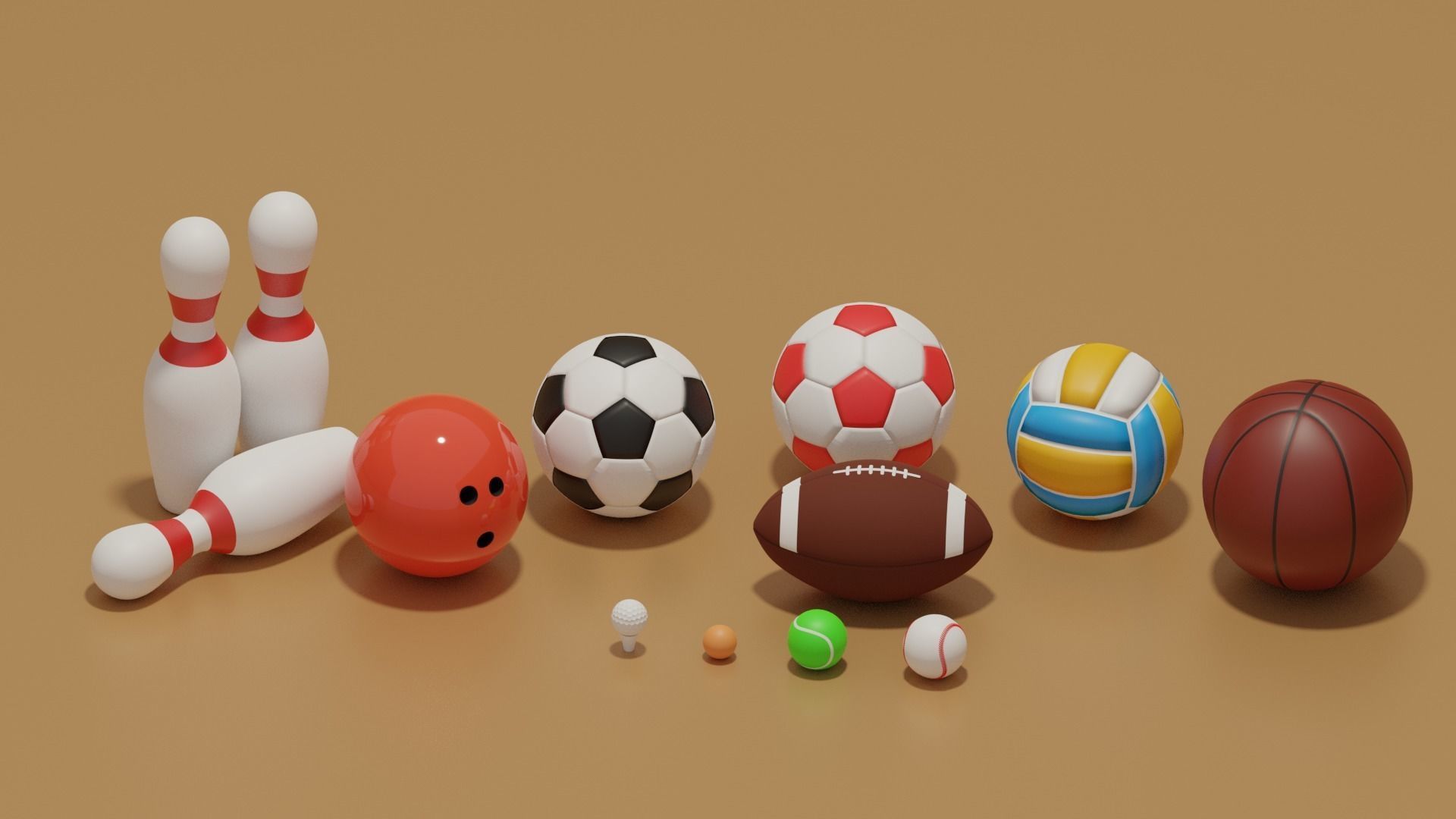 Sport Balls Collection Low-poly 3D model_2