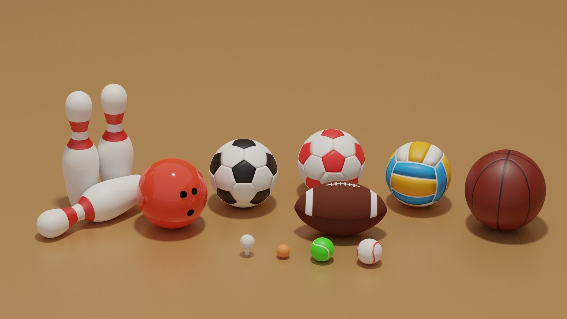 Sport Balls Collection Low-poly 3D model_5
