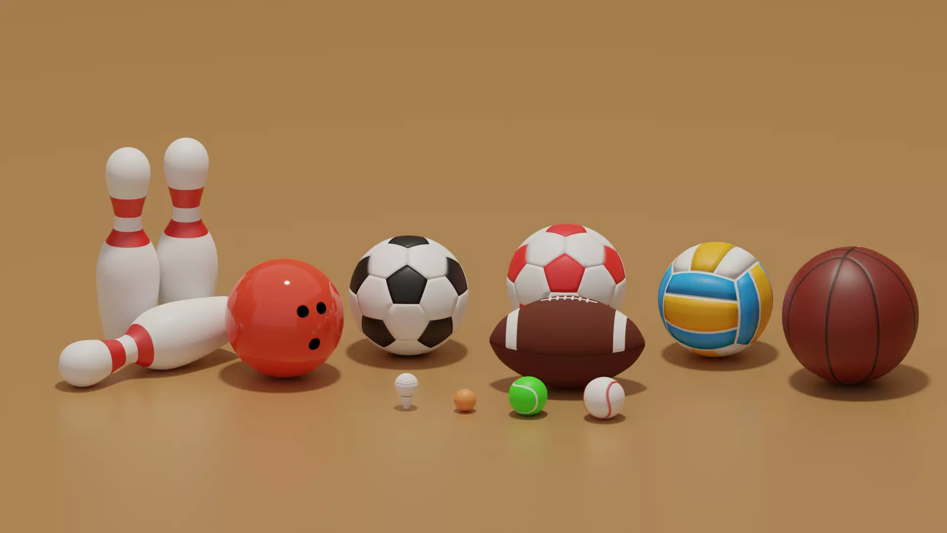 Sport Balls Collection Low-poly 3D model_0
