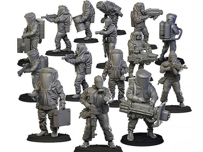 Biohazard suits set 3D print model