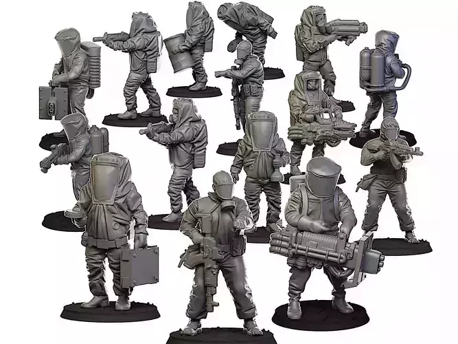 Biohazard suits set 3D print model