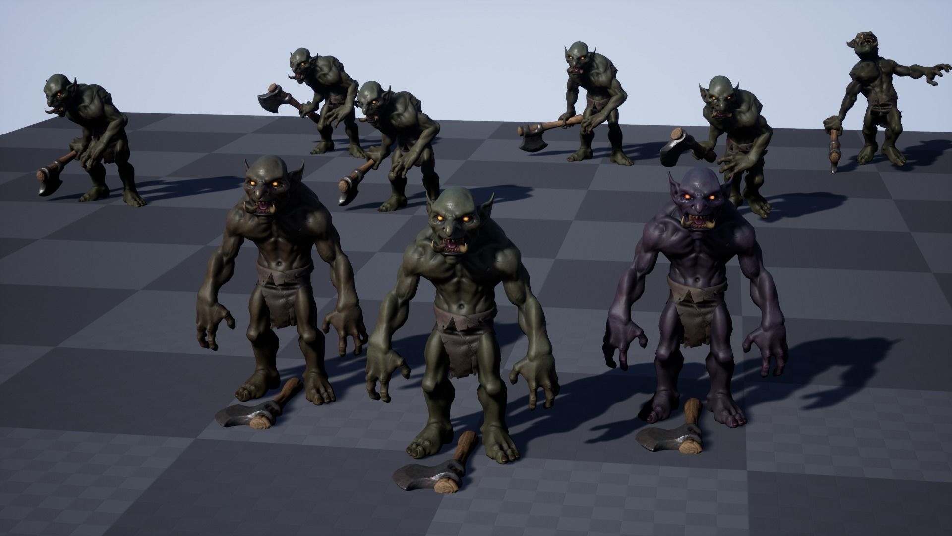 Troll Berserker - Rigged - Animated - Game Ready Low-poly 3D model_5