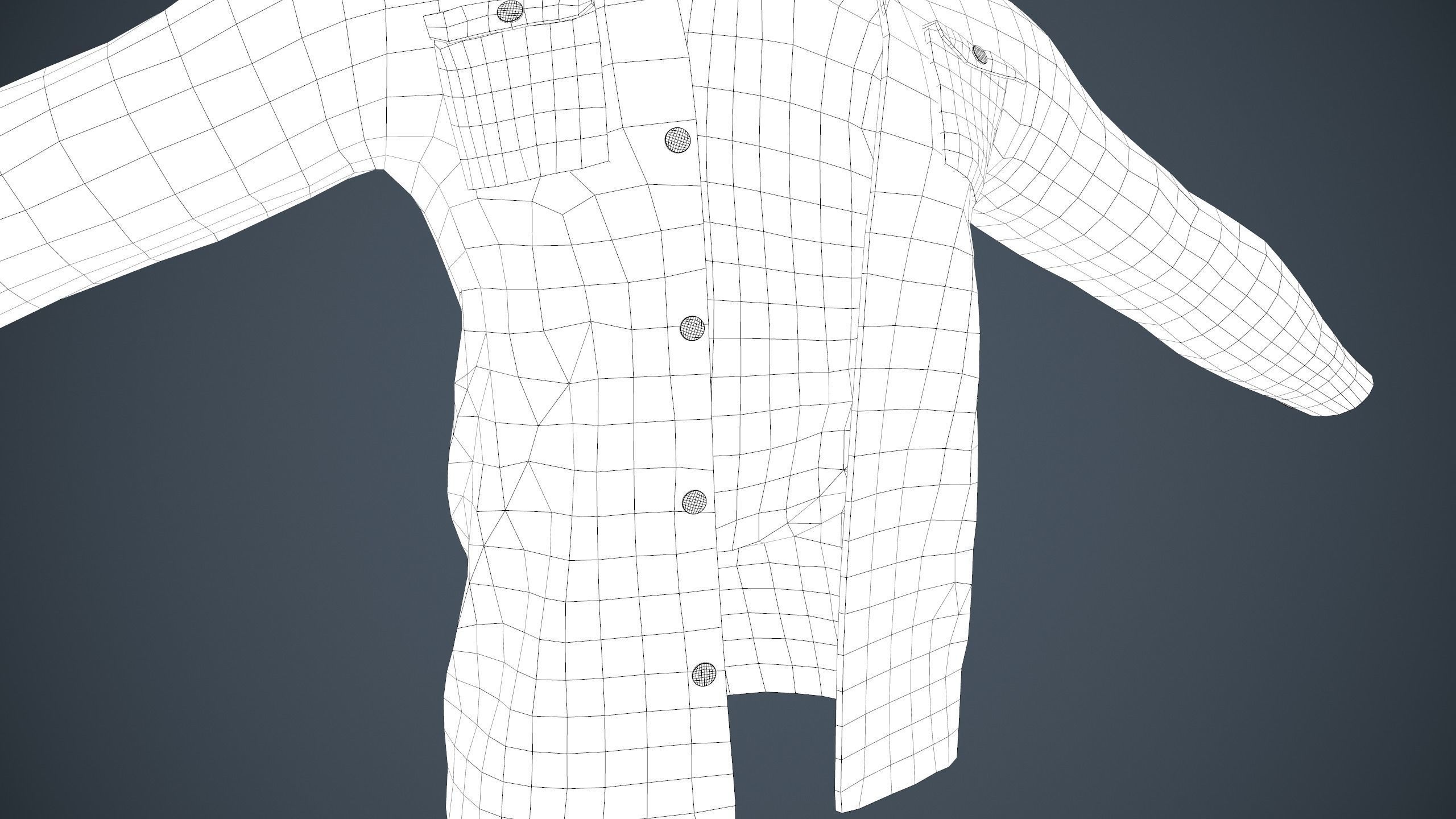 Yellow Flannel Shirt  Low-poly 3D model_22