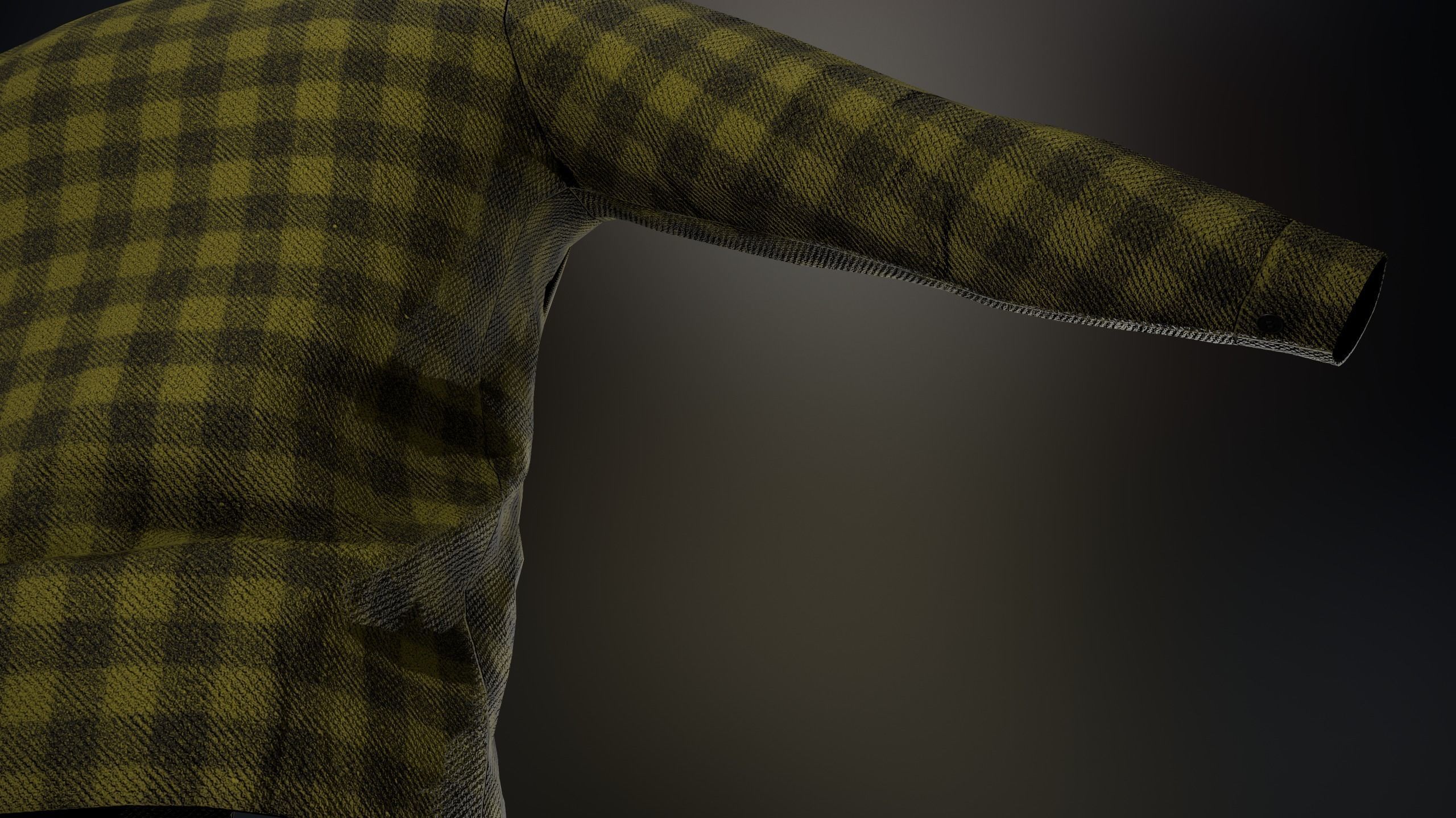 Yellow Flannel Shirt  Low-poly 3D model_14