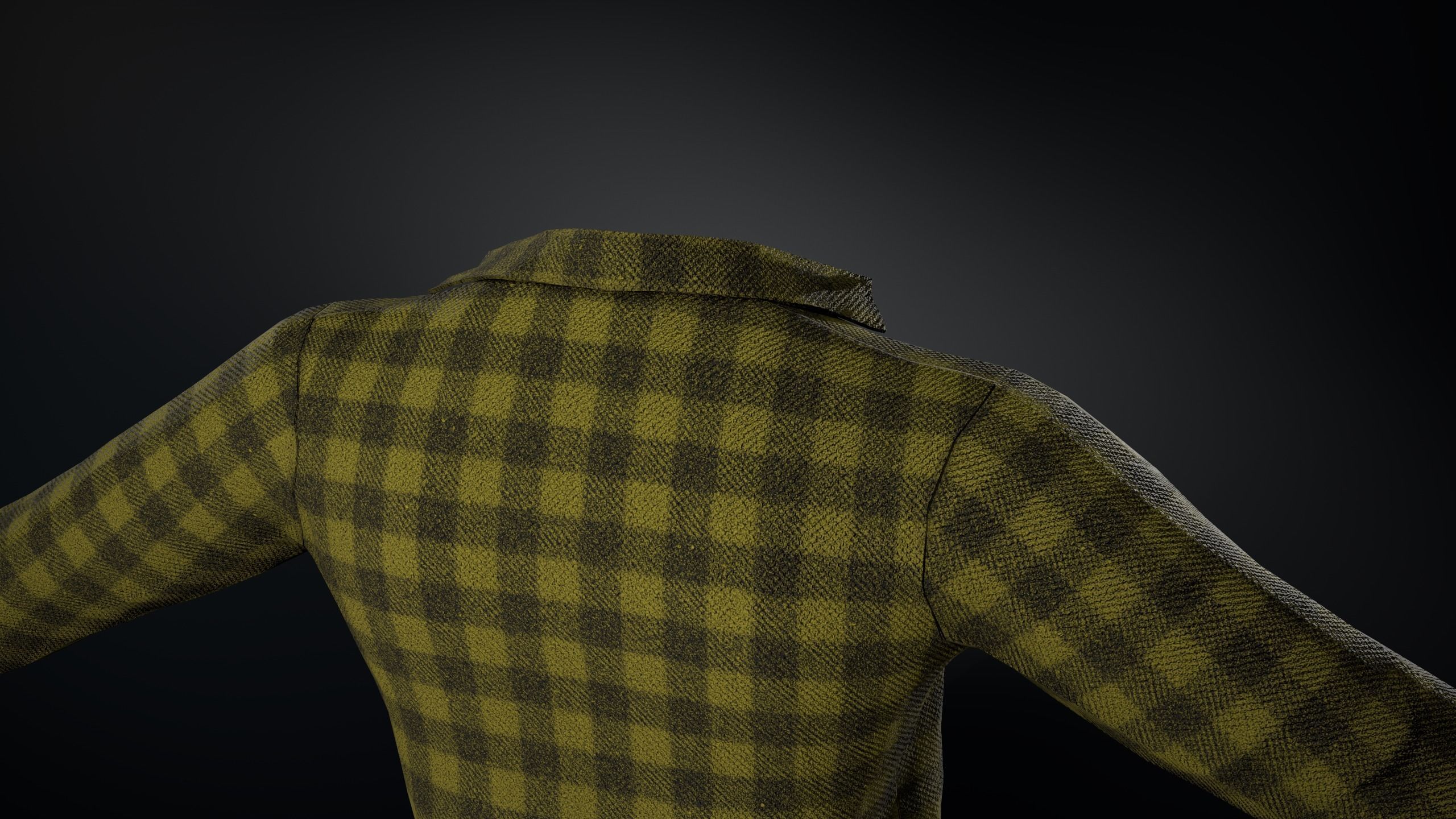 Yellow Flannel Shirt  Low-poly 3D model_12