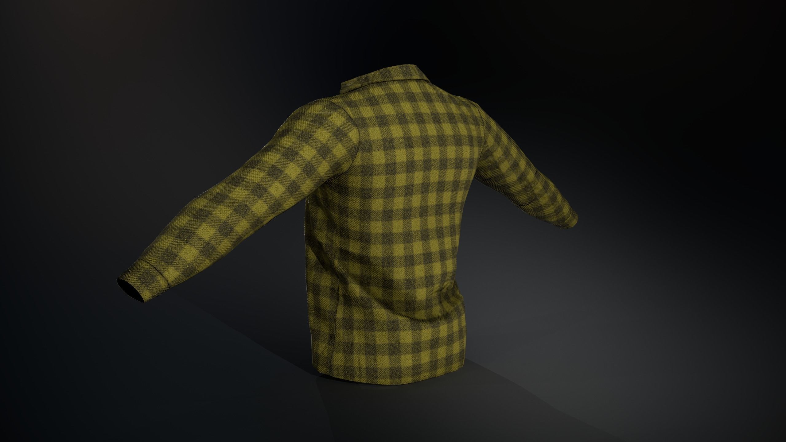 Yellow Flannel Shirt  Low-poly 3D model_5