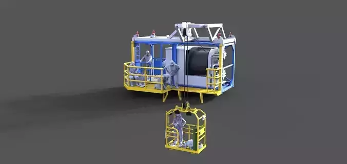 Diver base container with basket 3D print model