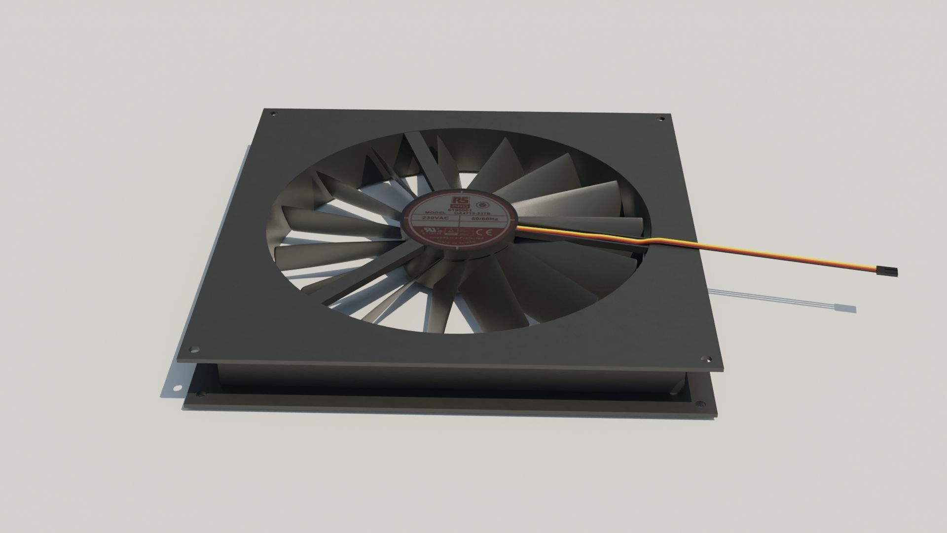 PC Fan 3D model Low-poly 3D model_9