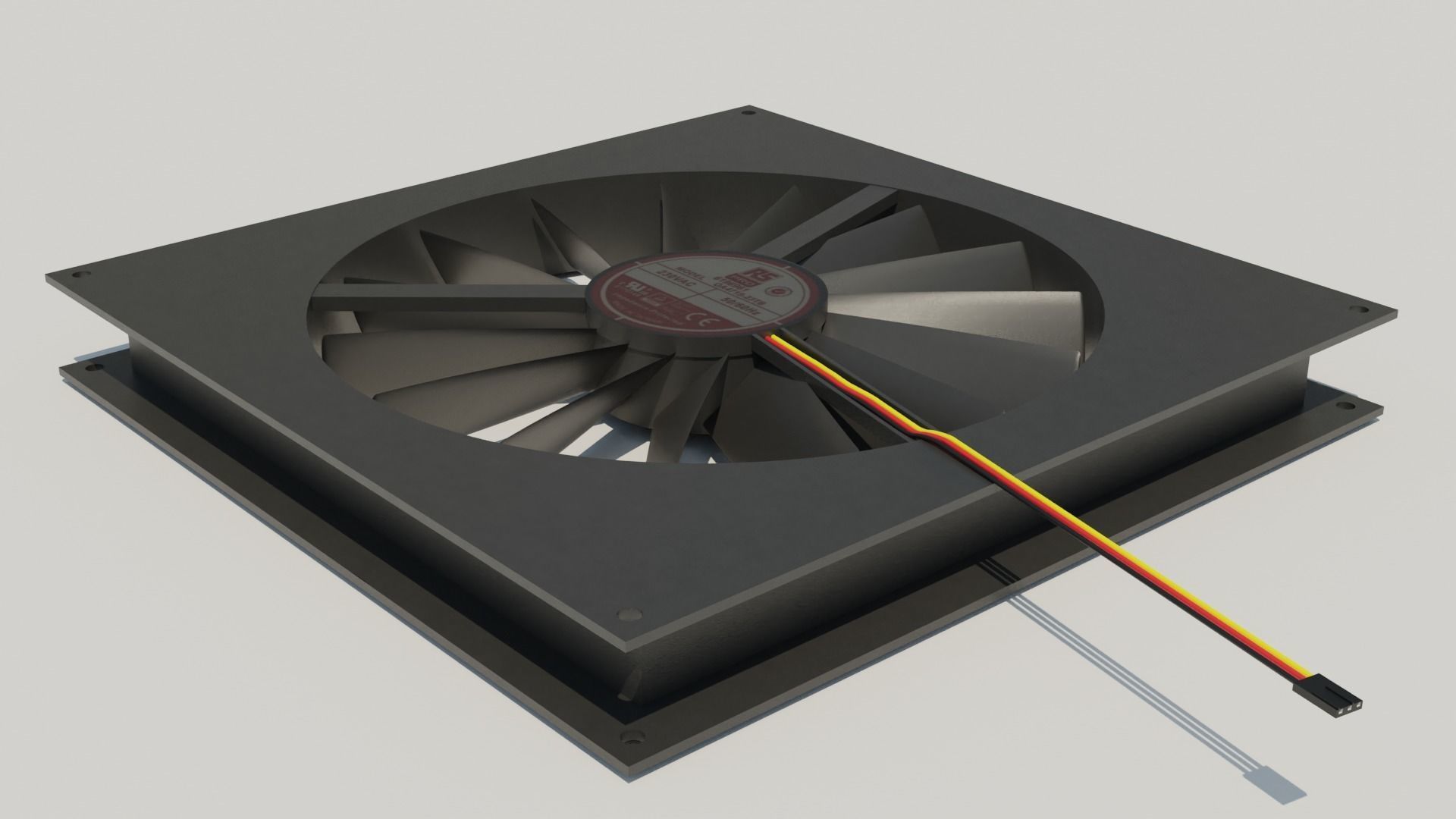 PC Fan 3D model Low-poly 3D model_1