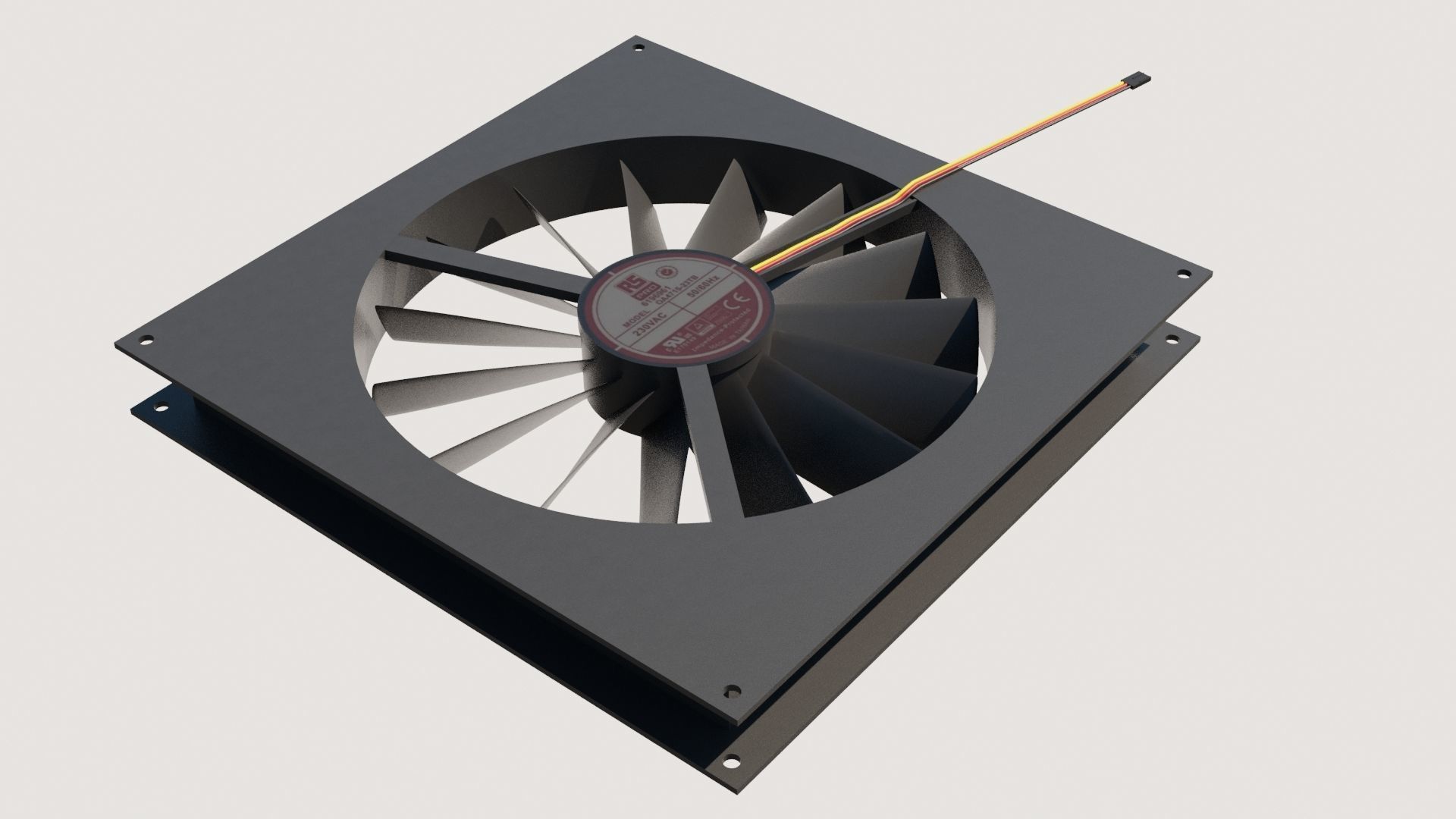 PC Fan 3D model Low-poly 3D model_6