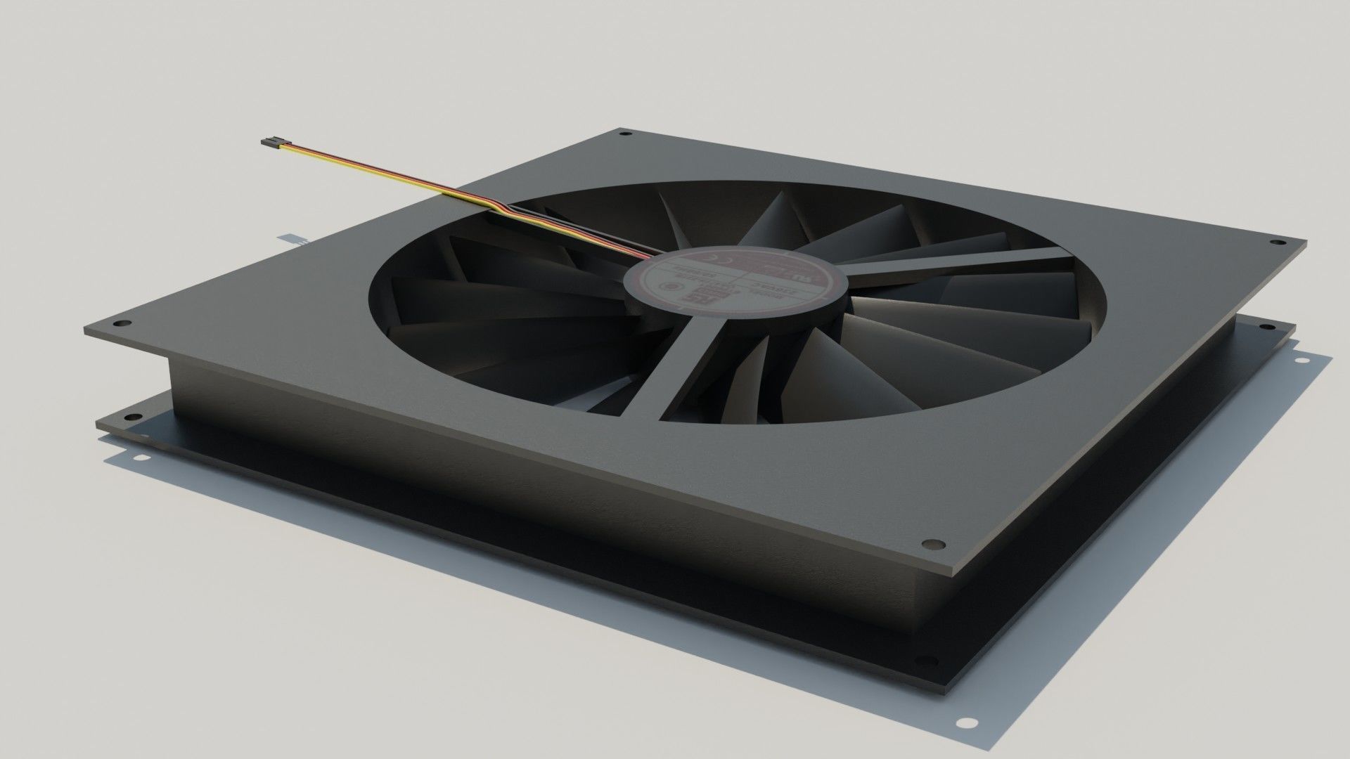 PC Fan 3D model Low-poly 3D model_12