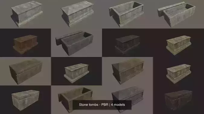 Stone tombs - PBR 3D Model Collection