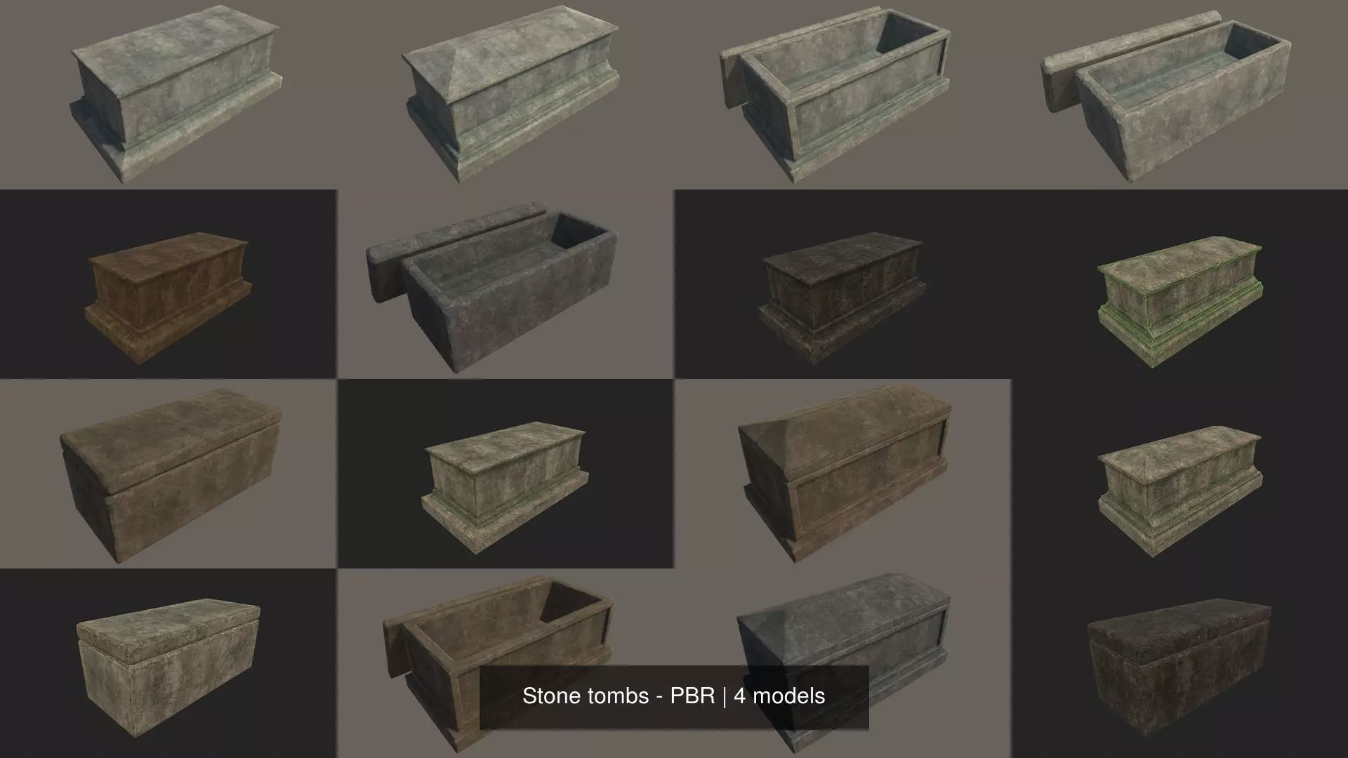 Stone tombs - PBR 3D Model Collection_0