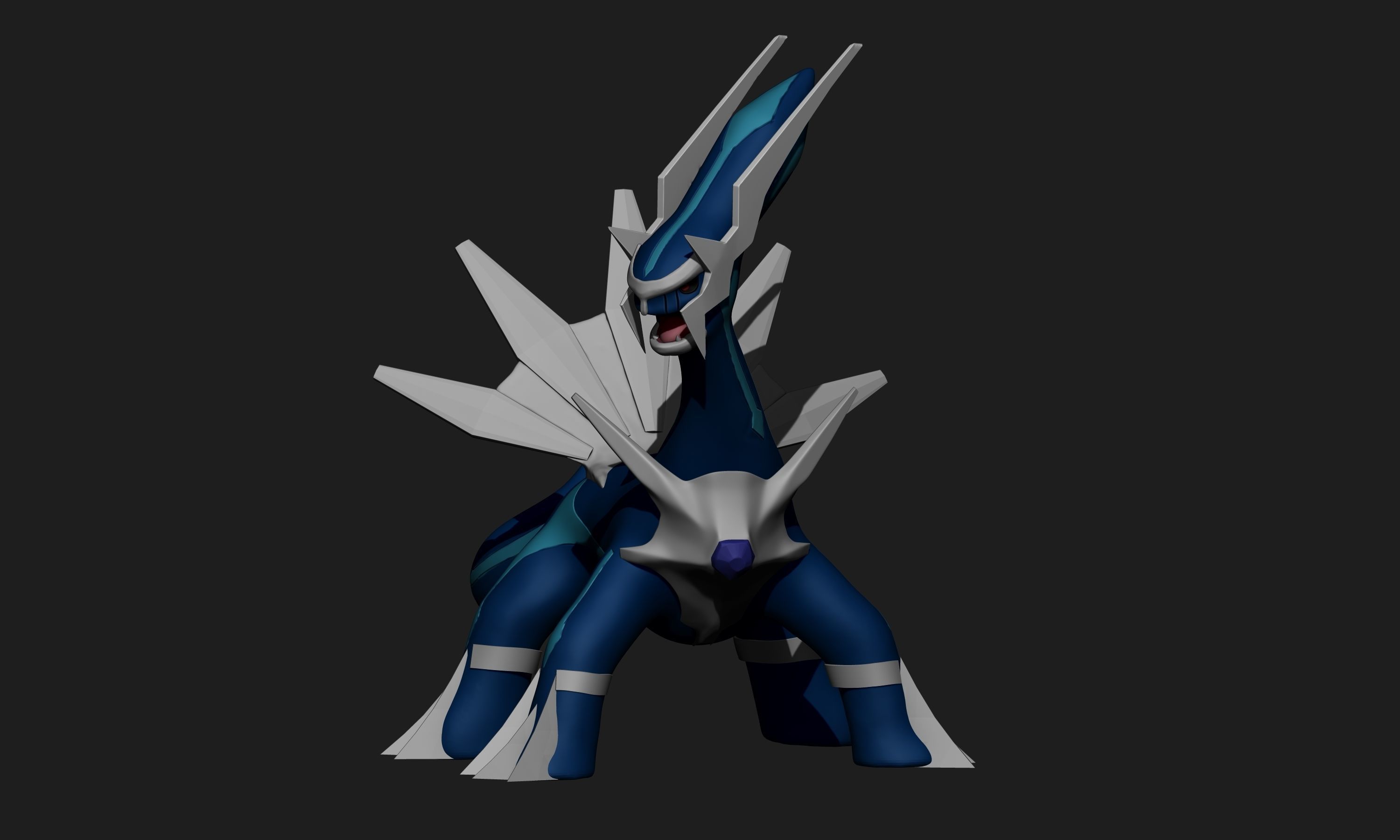 Pokemon - Dialga with cuts and as a whole 3D print model_3