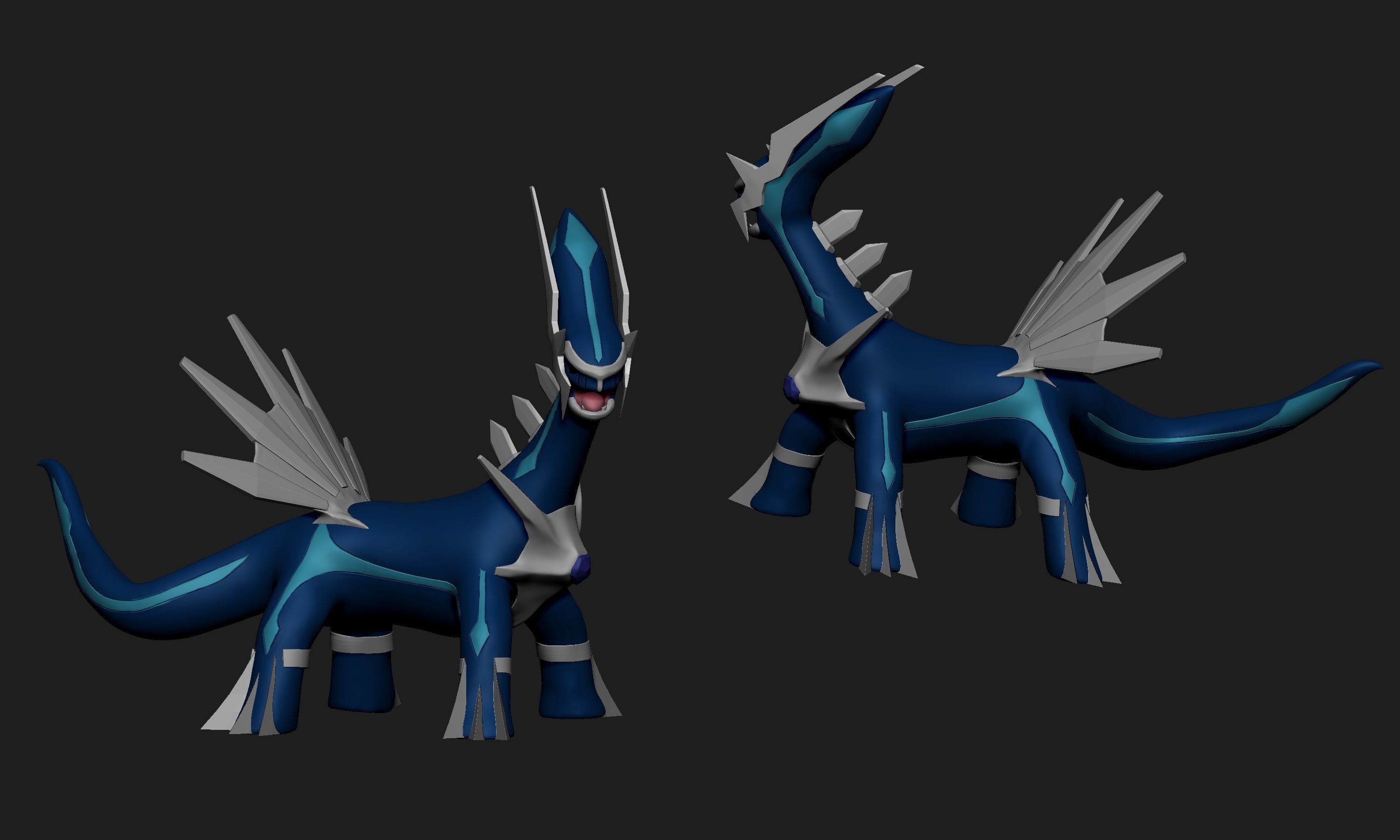 Pokemon - Dialga with cuts and as a whole 3D print model_2