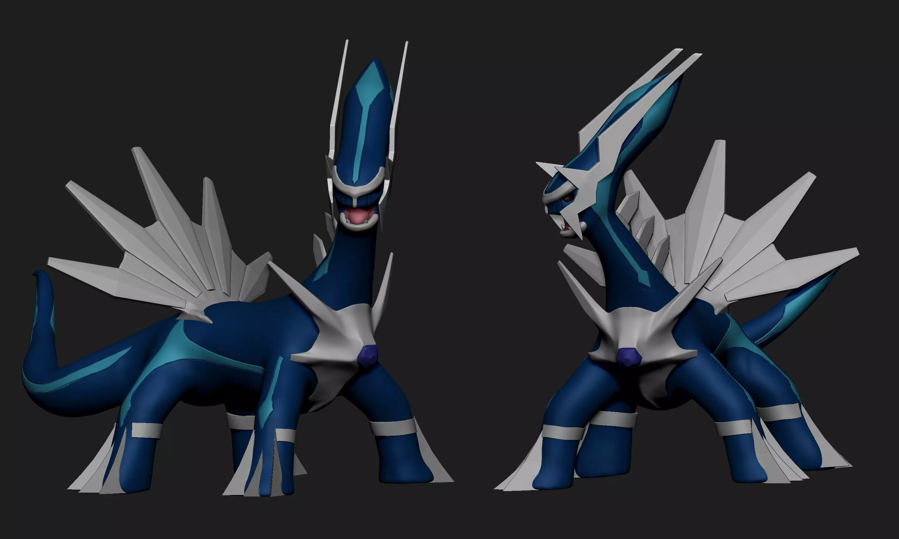 Pokemon - Dialga with cuts and as a whole 3D print model_0