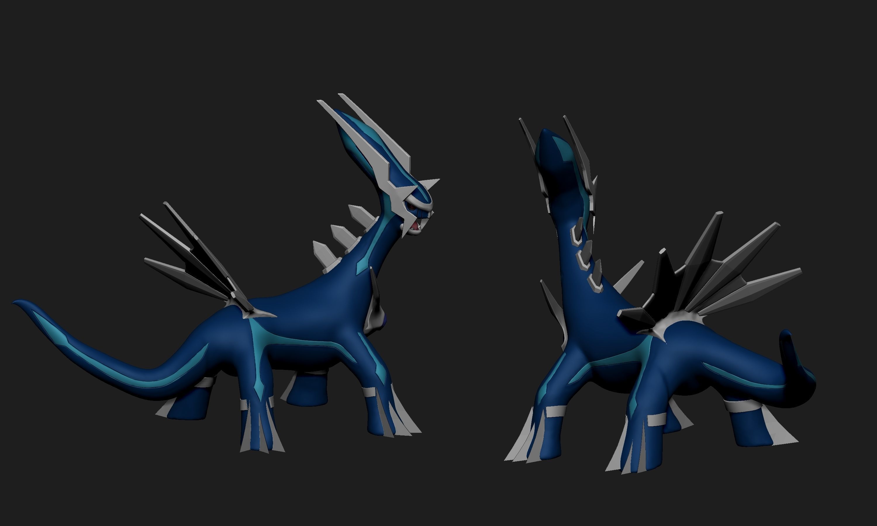 Pokemon - Dialga with cuts and as a whole 3D print model_1