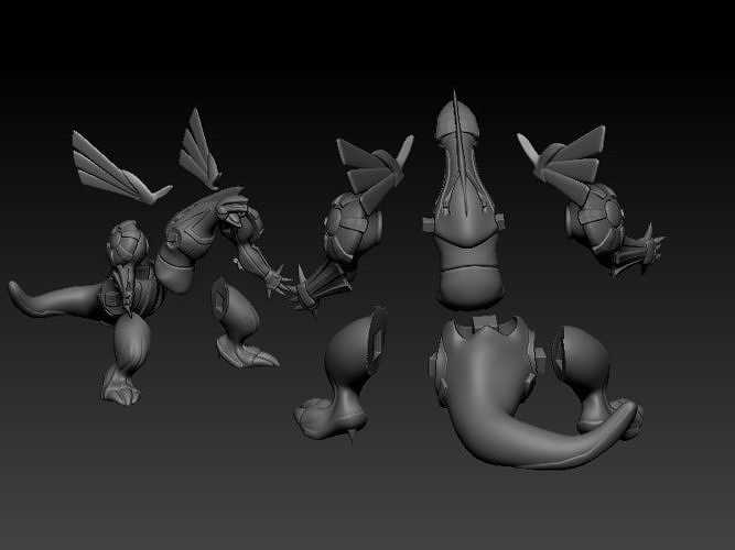 Pokemon - Palkia with cuts and as a whole 3D print model