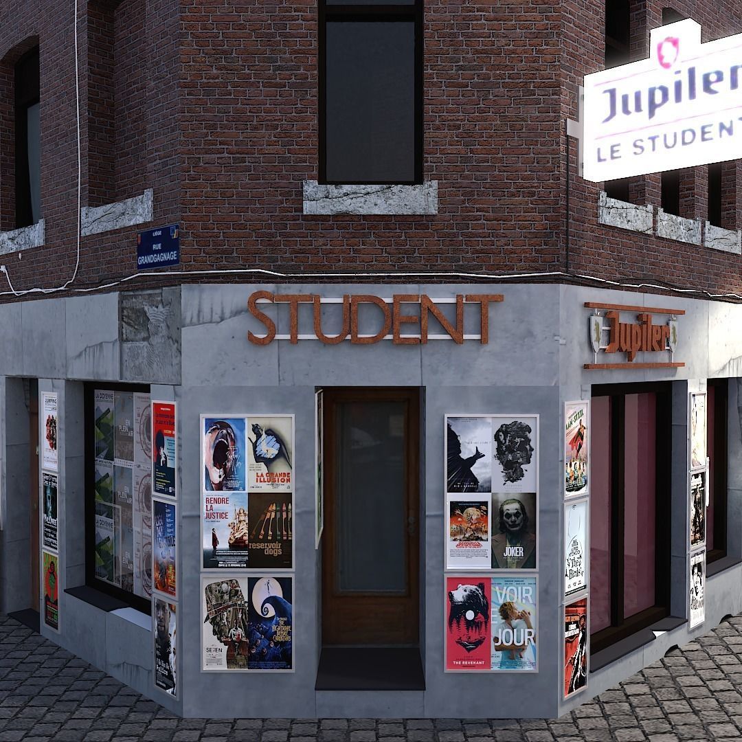 urban building - abandoned tavern Free low-poly 3D model_3