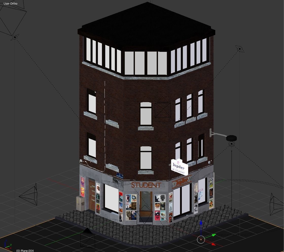 urban building - abandoned tavern Free low-poly 3D model_9