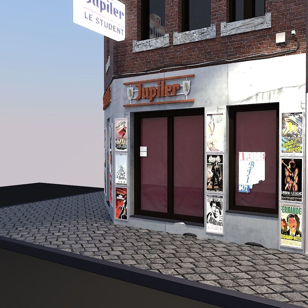 urban building - abandoned tavern Free low-poly 3D model_4