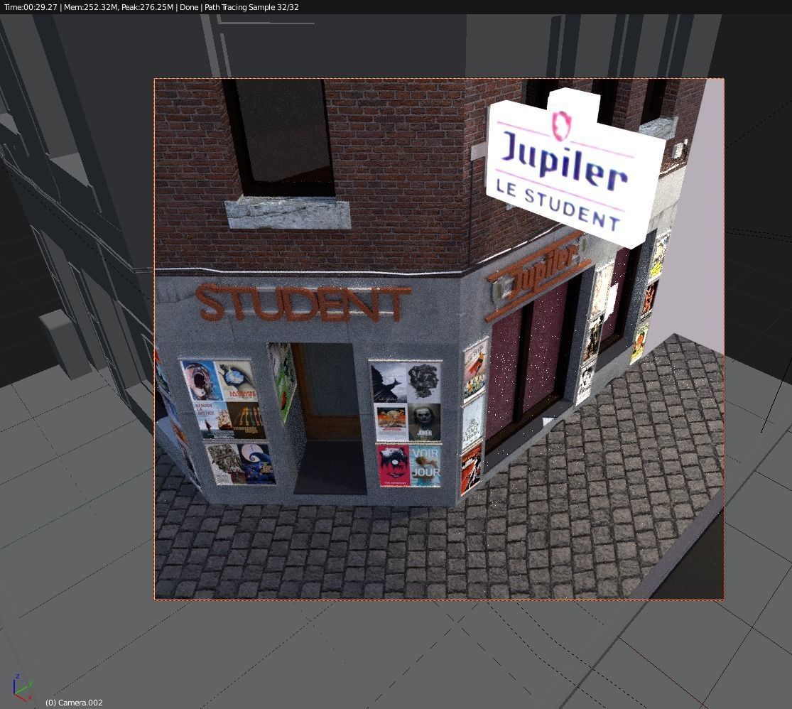 urban building - abandoned tavern Free low-poly 3D model_5