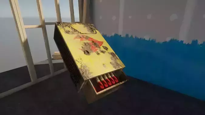 Matchbox box Low-poly 3D model