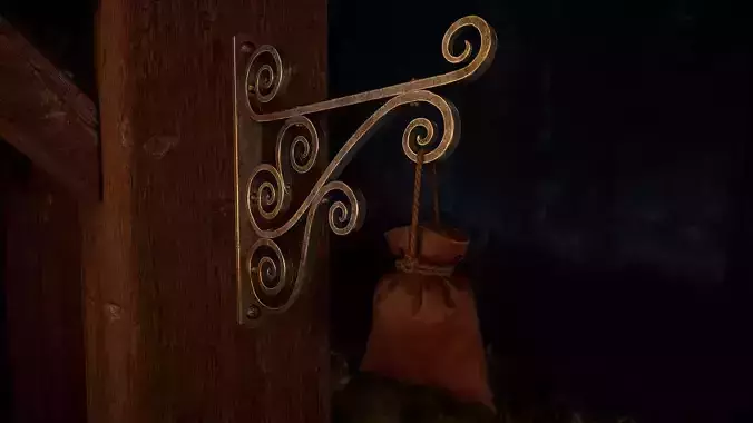 Medieval Store Sign Low-poly 3D model Medieval Store Sign Low-poly 3D model