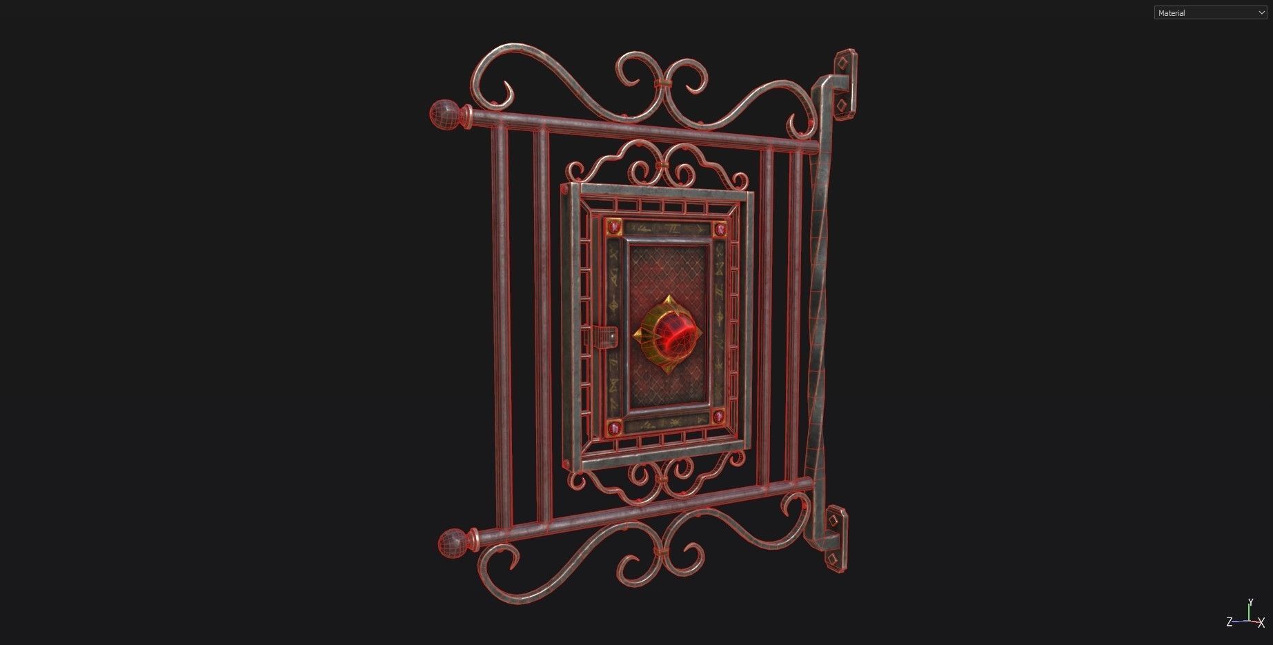 Medieval Magic Store Sign Low-poly 3D model_5