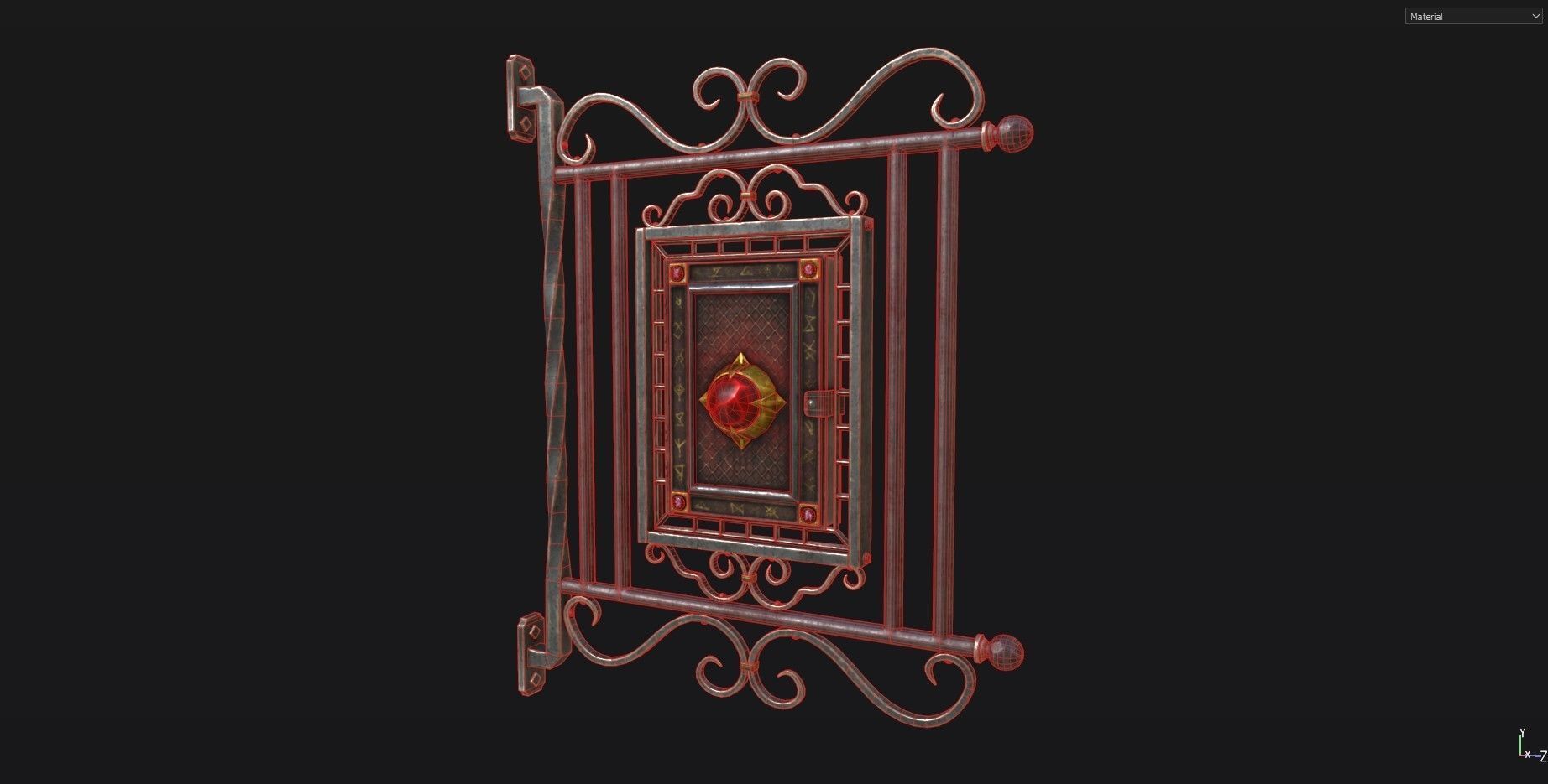 Medieval Magic Store Sign Low-poly 3D model_4