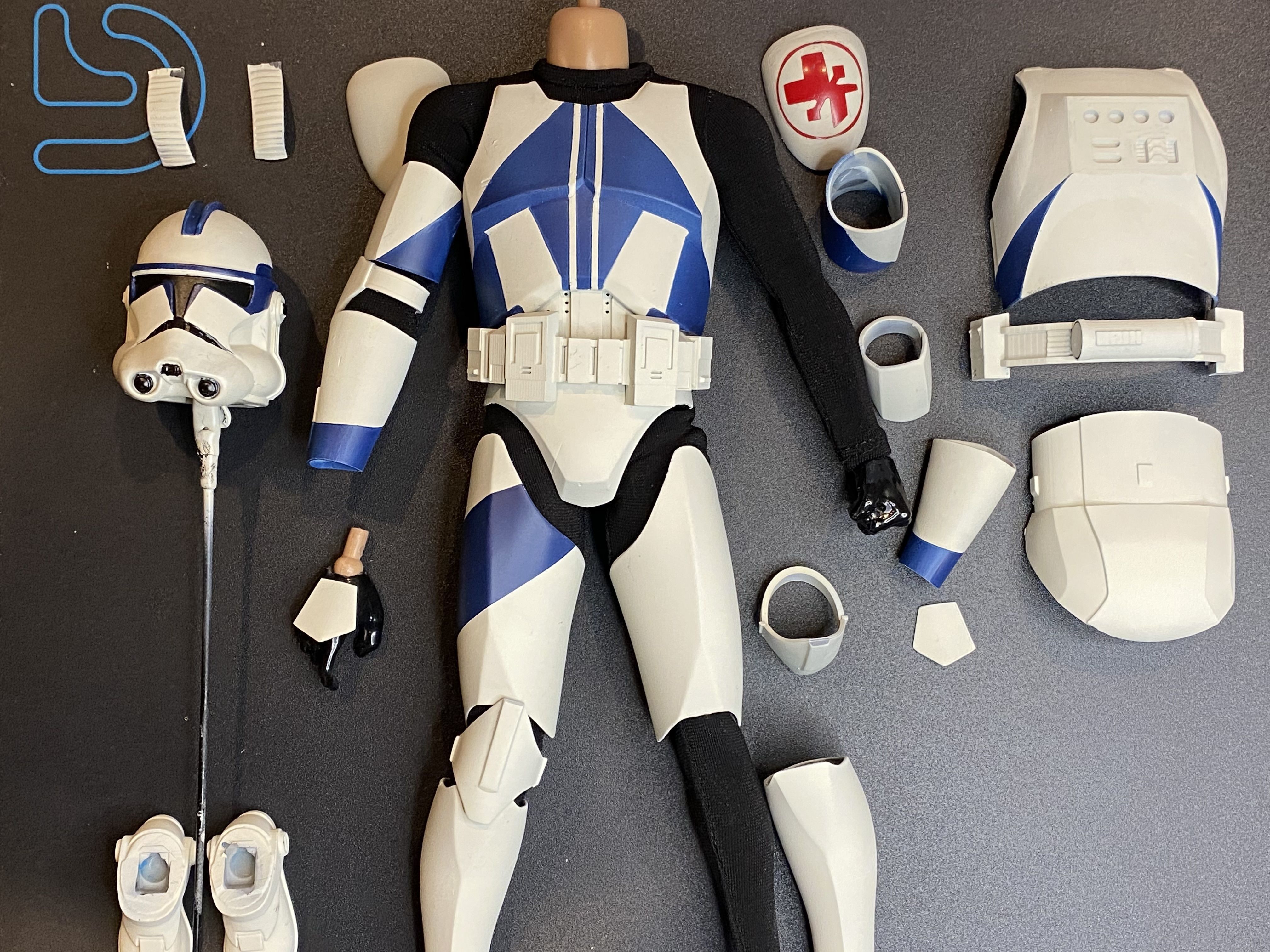 Full Clone Trooper Armor Phase 1 and 2 OneSix  OneSixth 12inch  3D print model_6