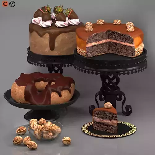 Cake collection checkered stand