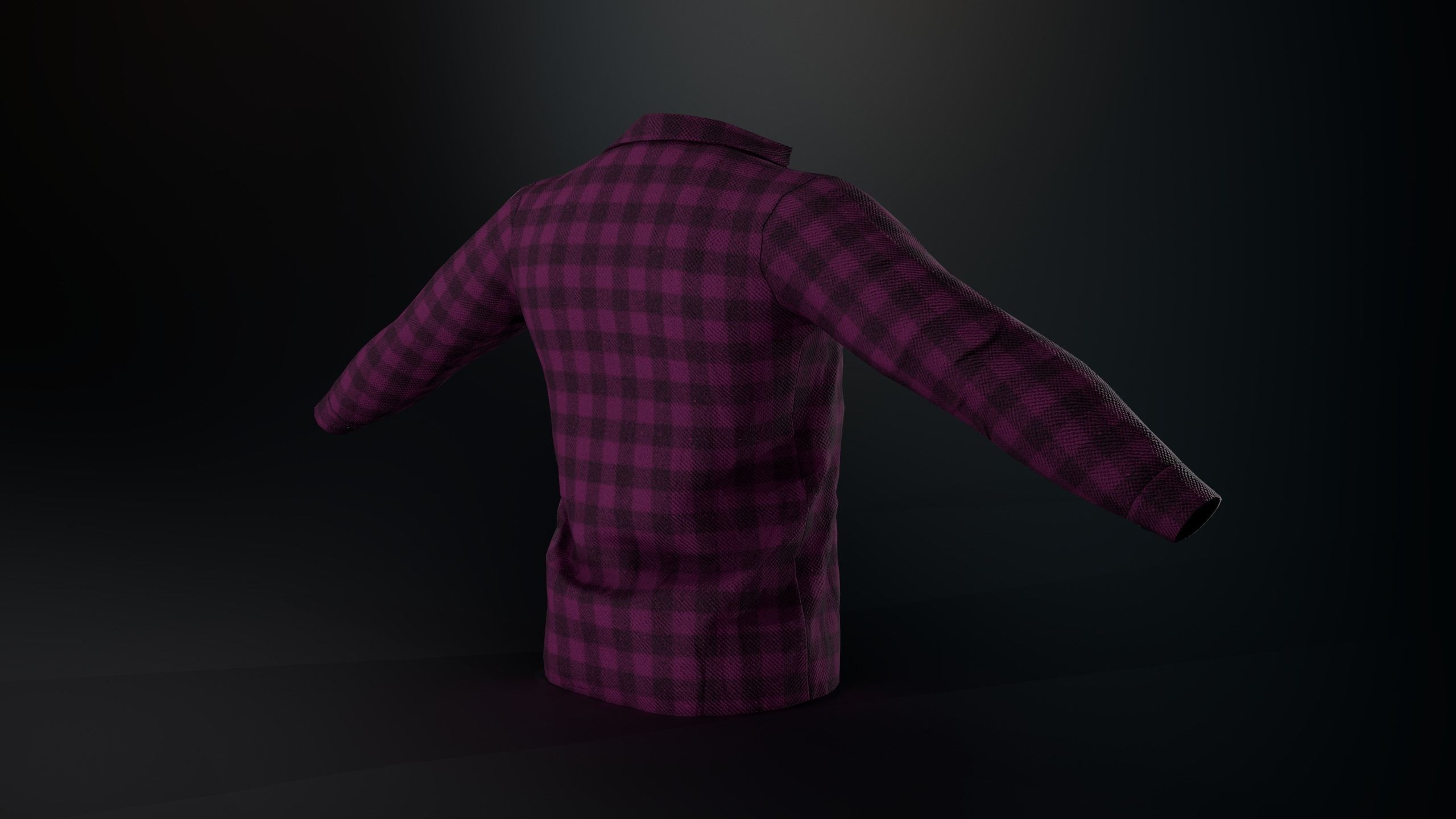 Pink Flannel Shirt  Low-poly 3D model_1