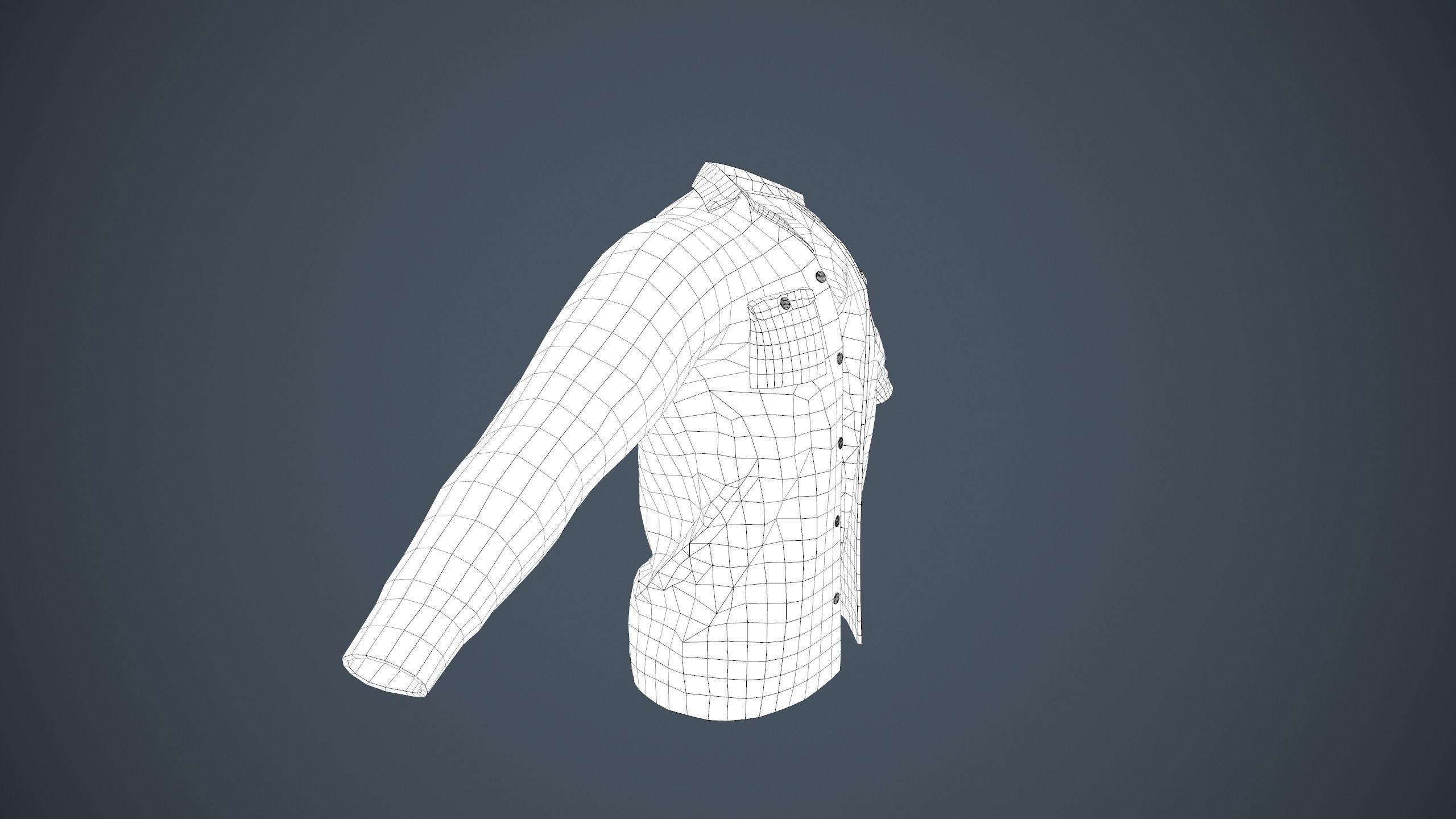 Pink Flannel Shirt  Low-poly 3D model_21