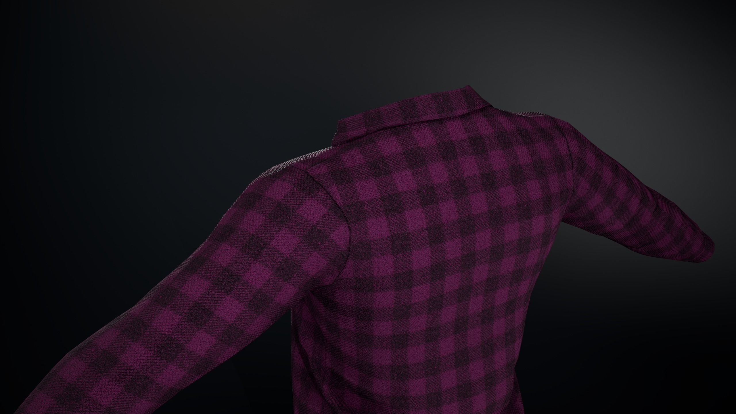Pink Flannel Shirt  Low-poly 3D model_10
