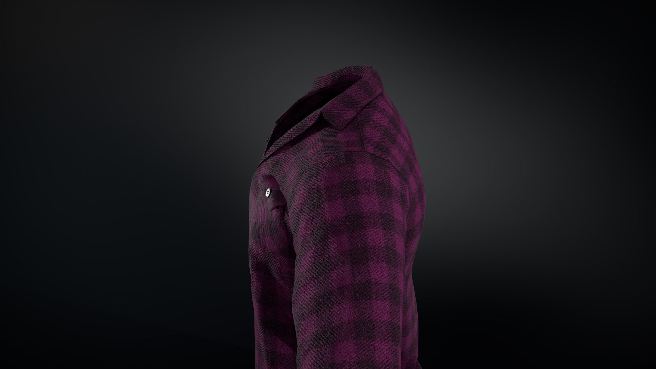 Pink Flannel Shirt  Low-poly 3D model_12