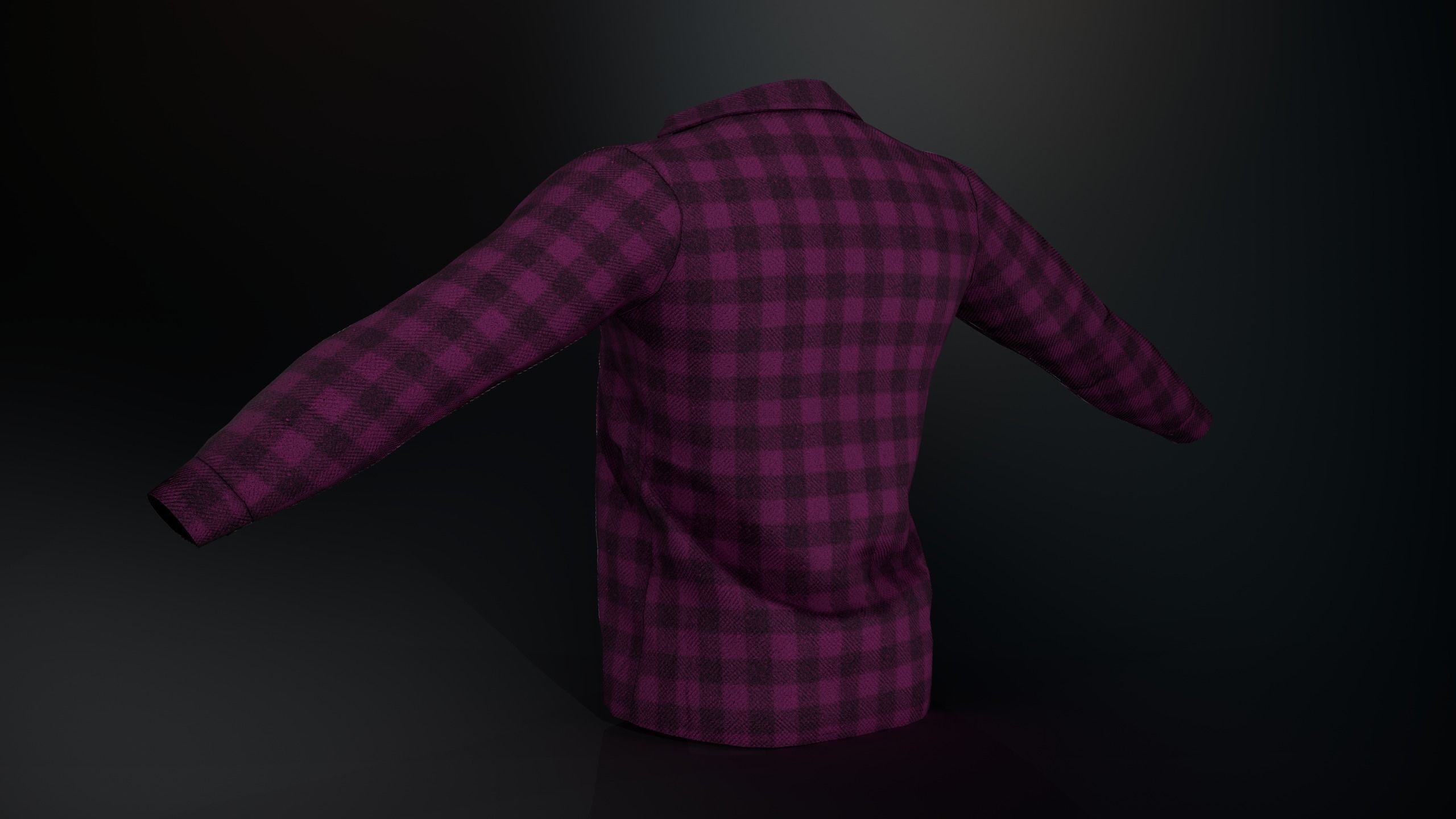 Pink Flannel Shirt  Low-poly 3D model_8