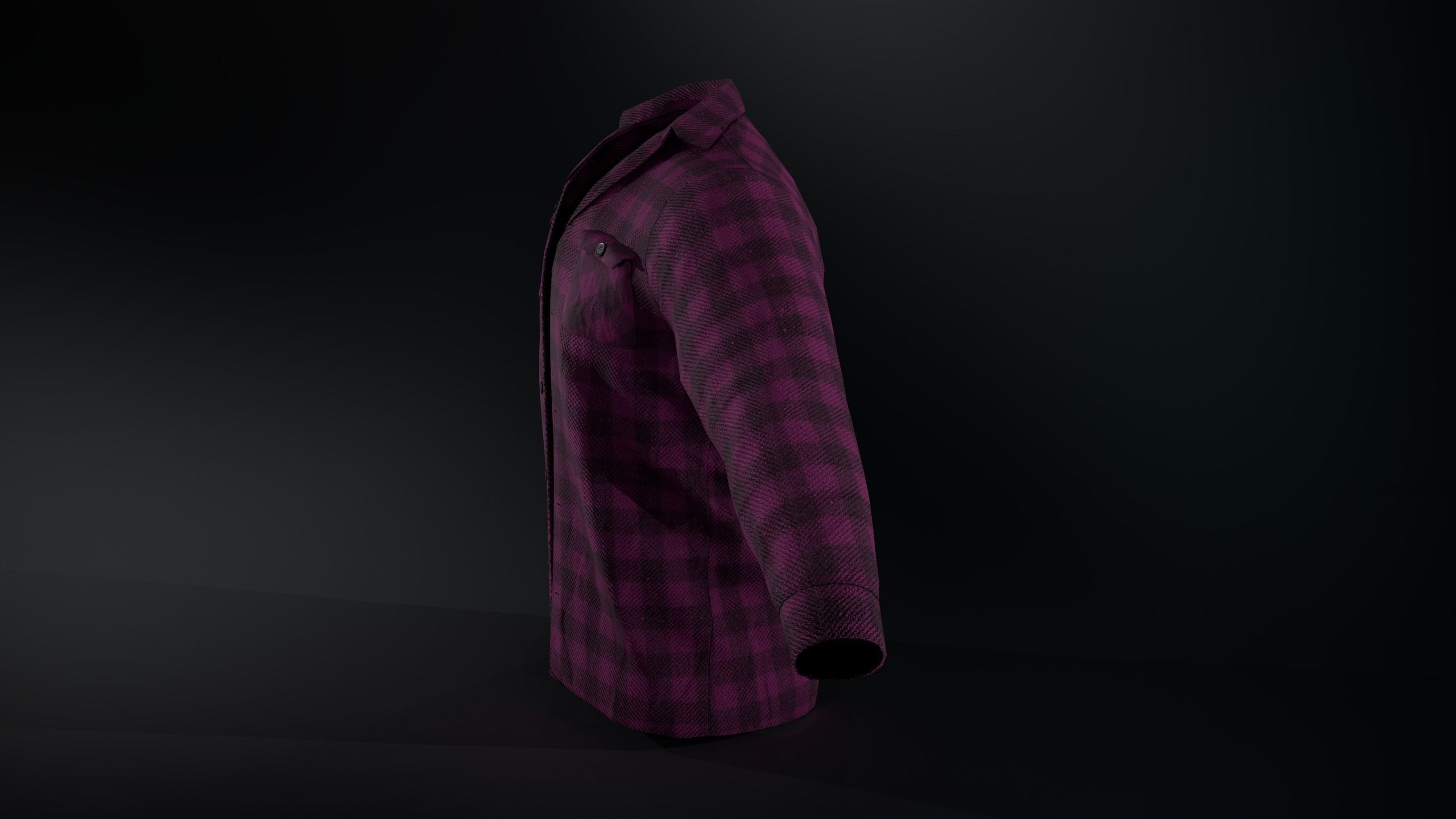 Pink Flannel Shirt  Low-poly 3D model_5