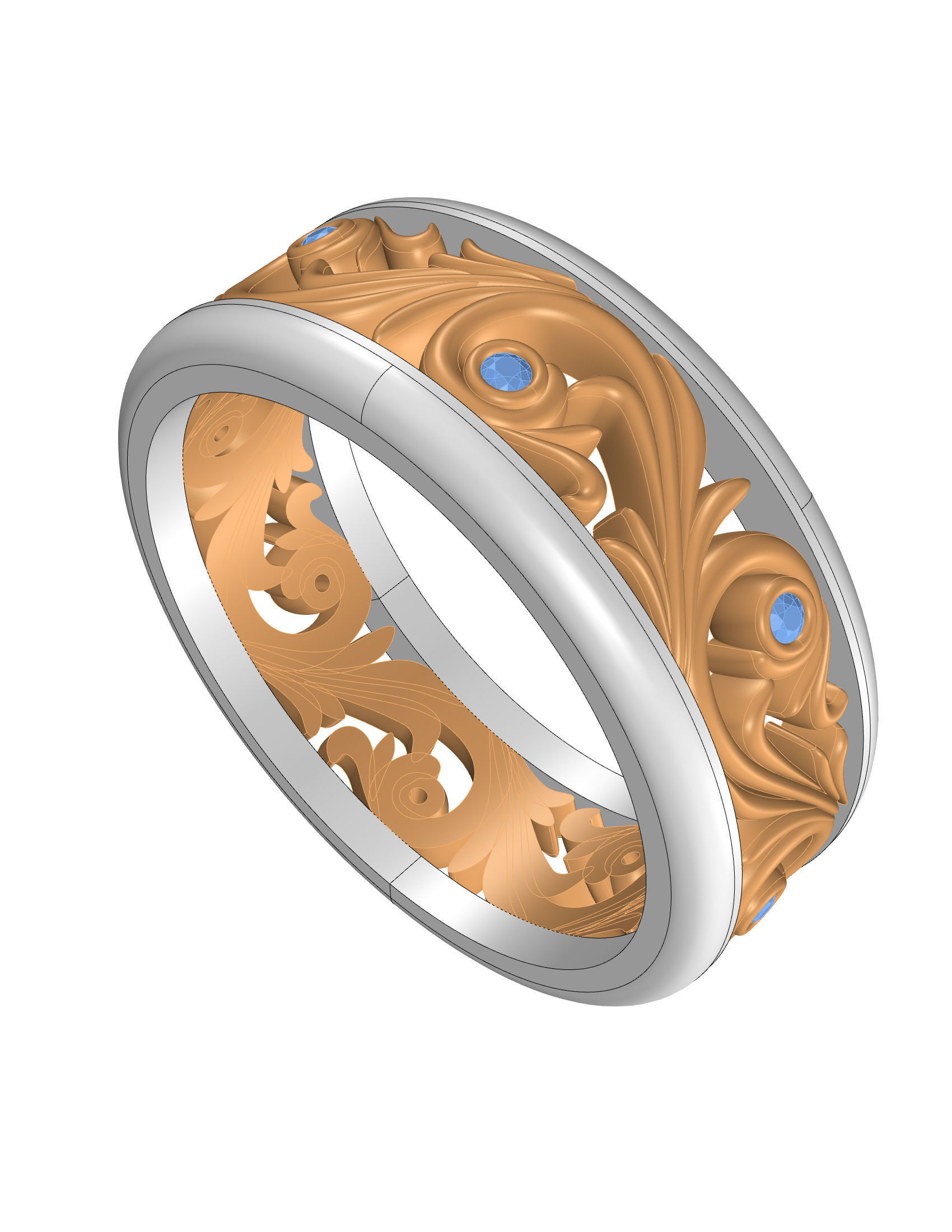 Wedding Band Men 3D print model_3