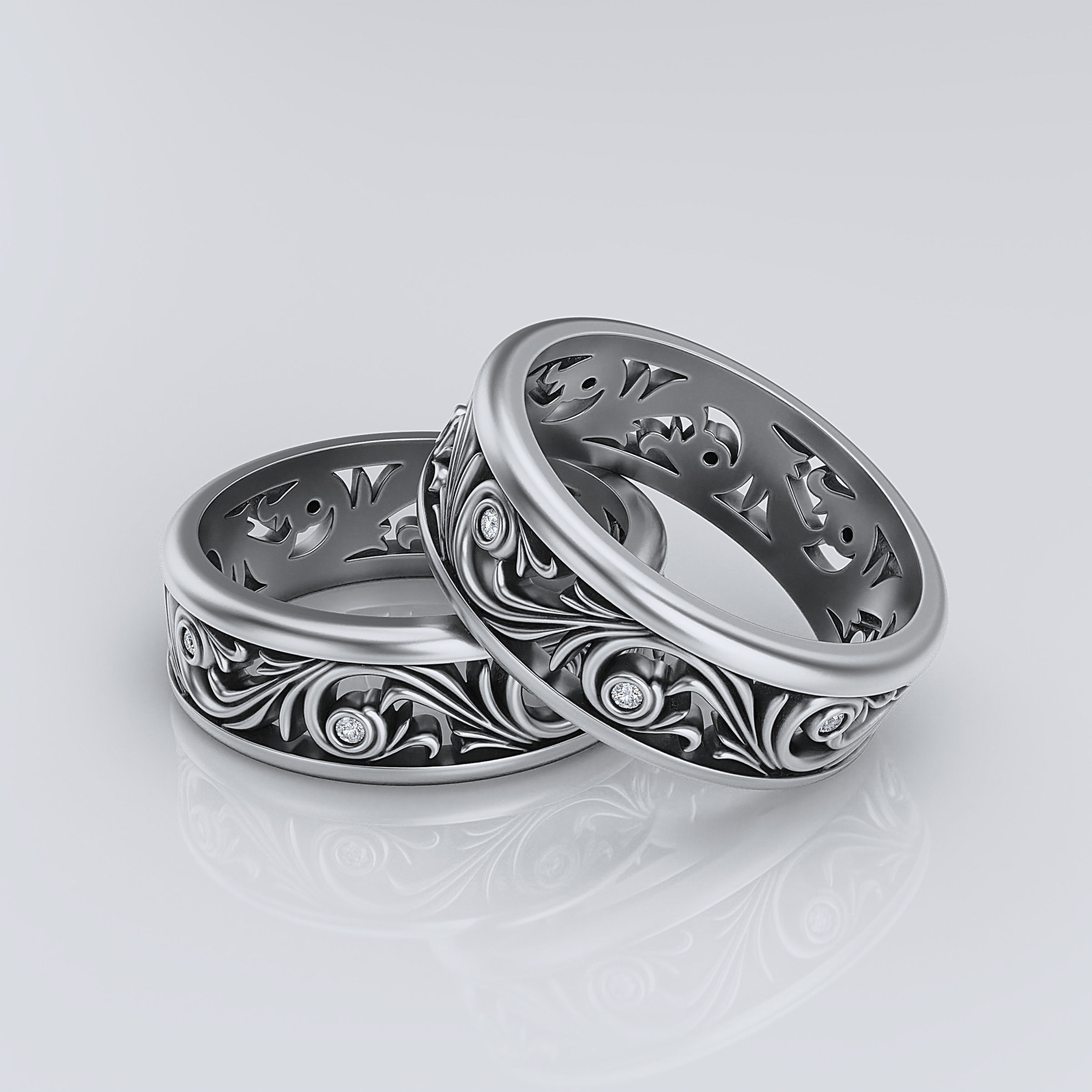 Wedding Band Men 3D print model_12
