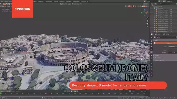 Colosseum Rome ITALY With texture Low-poly 3D model