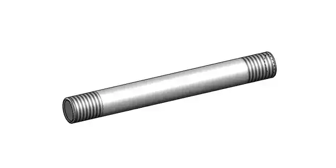 Large double thread screw 3D model