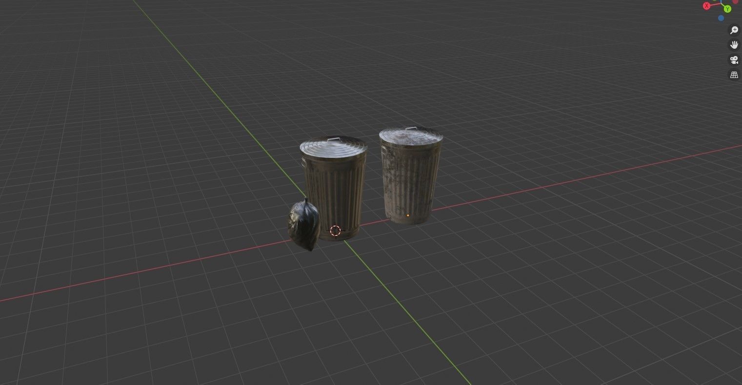 Trash Can Low-poly 3D model_15