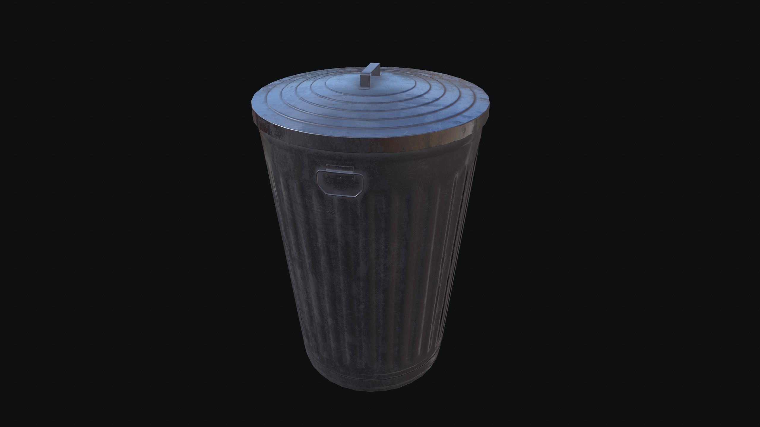 Trash Can Low-poly 3D model_10