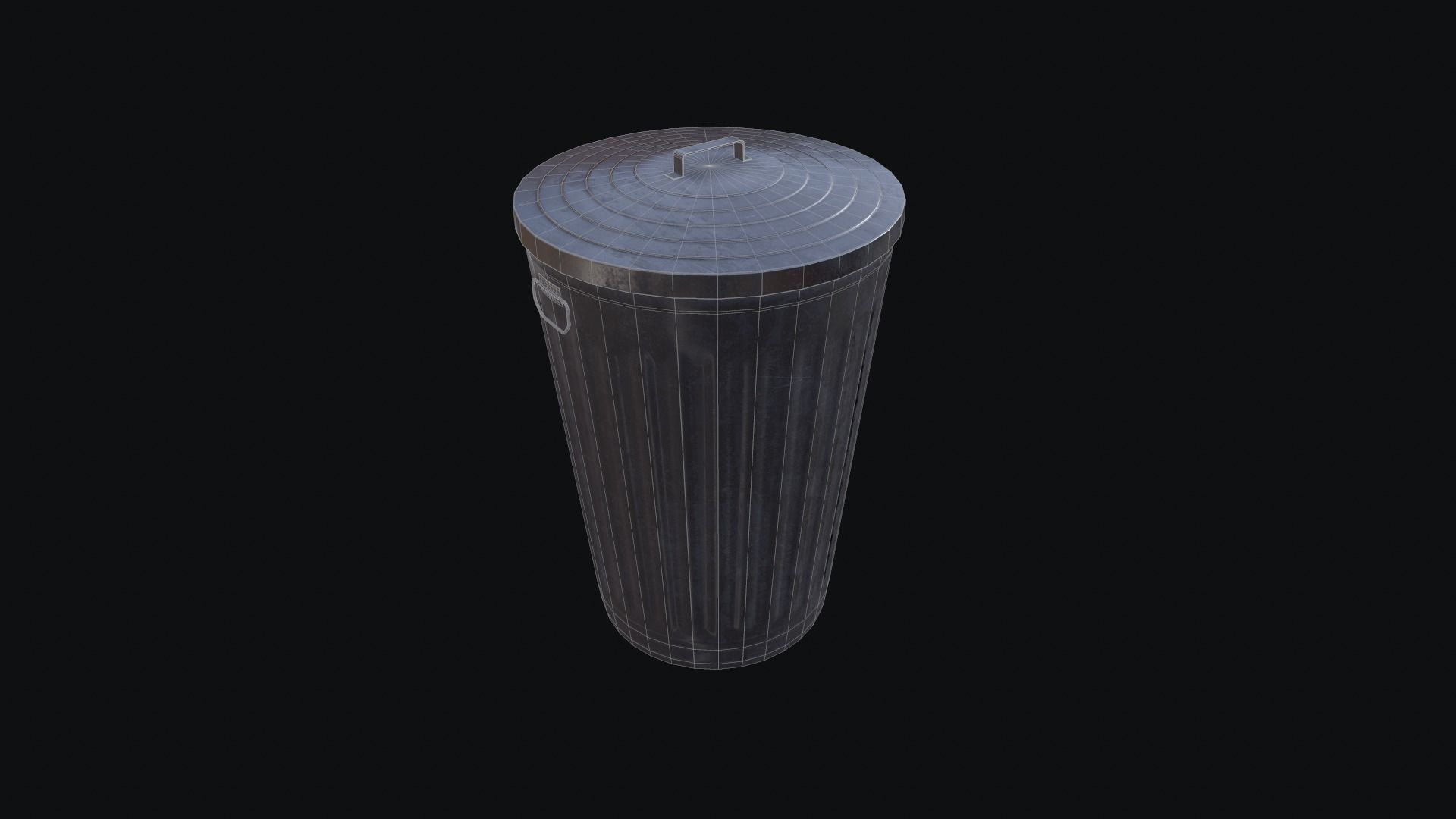Trash Can Low-poly 3D model_13