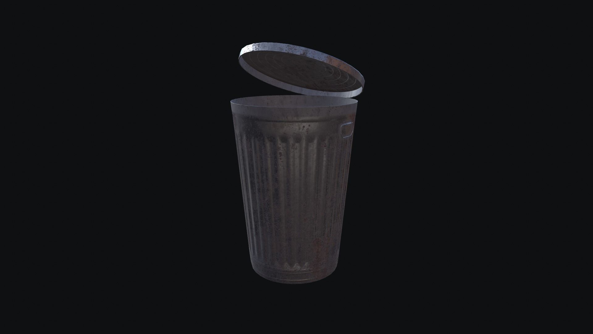 Trash Can Low-poly 3D model_12
