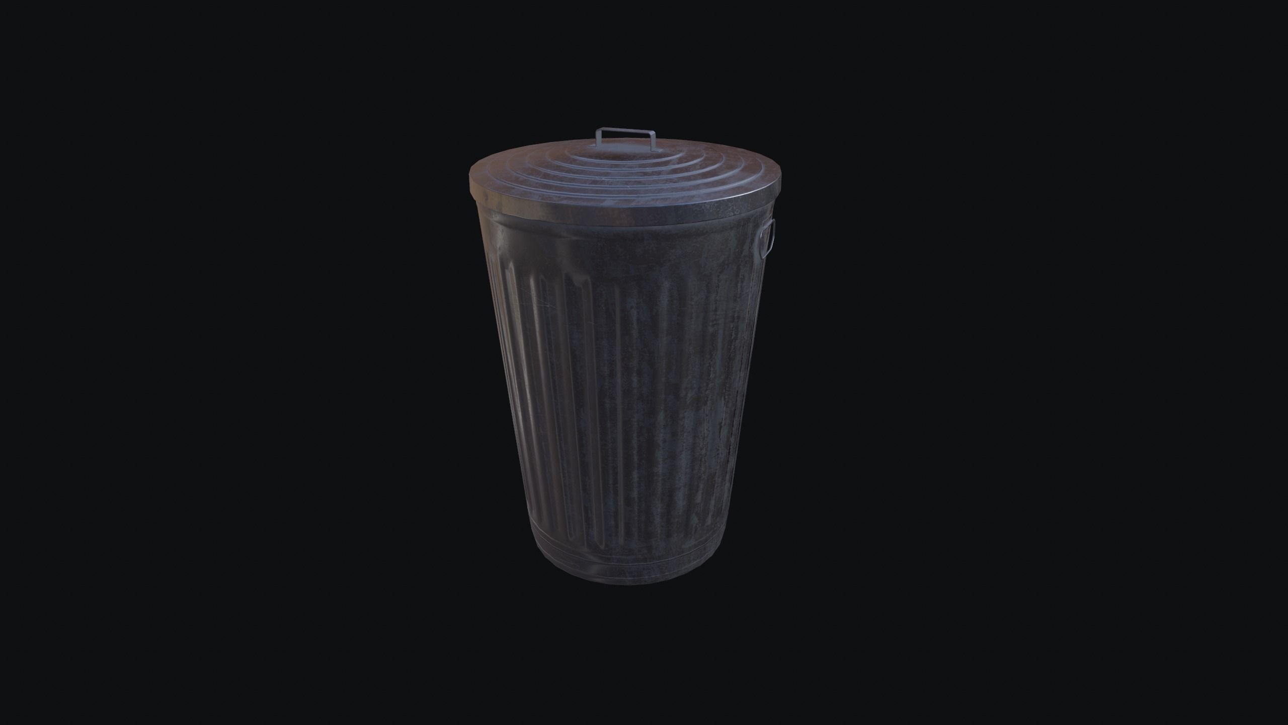 Trash Can Low-poly 3D model_11